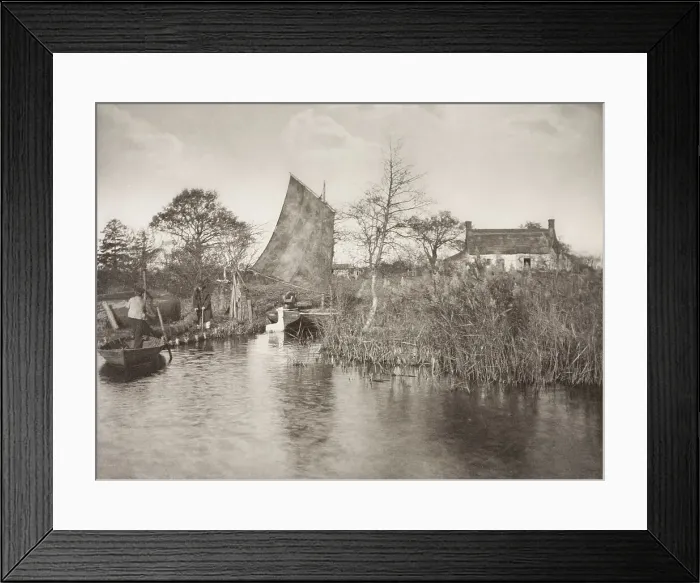 Framed Print : A Broadman's Cottage, 1886. Creator: Peter Henry Emerson Framed Print : A Broadman's Cottage, 1886. Creator: Peter Henry Emerson