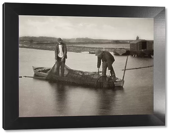Taking Up the Eel-Net, 1886. Creator: Peter Henry Emerson