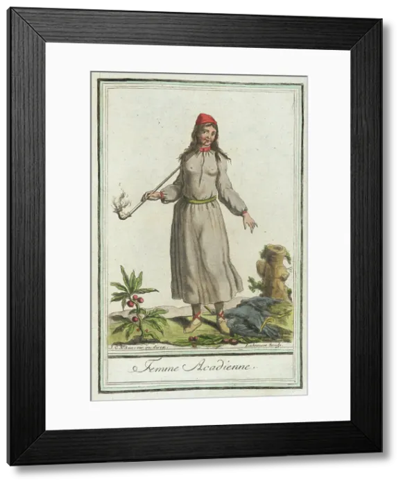 Framed Print : Costumes de Différents Pays, Femme Acadienne, c1797. Creators: Jacques Grasset de Saint-Sauveur, LF Labrousse Framed Print : Costumes de Différents Pays, Femme Acadienne, c1797. Creators: Jacques Grasset de Saint-Sauveur, LF Labrousse