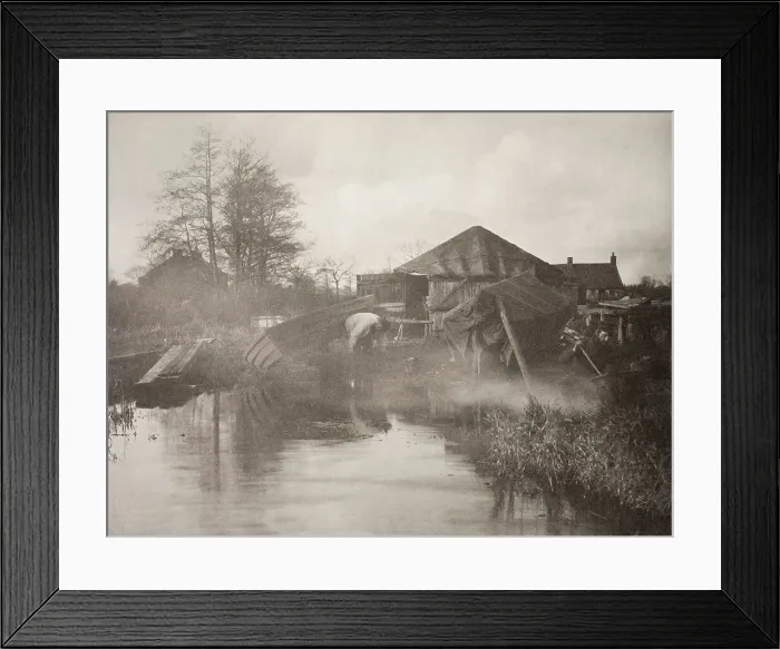 Framed Print : A Norfolk Boat-Yard, 1886. Creator: Peter Henry Emerson Framed Print : A Norfolk Boat-Yard, 1886. Creator: Peter Henry Emerson