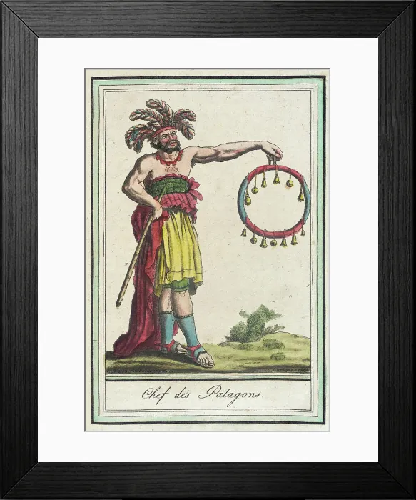 Framed Print : Costumes de Différents Pays, Chef des Patagons, c1797. Creators: Jacques Grasset de Saint-Sauveur, LF Labrousse Framed Print : Costumes de Différents Pays, Chef des Patagons, c1797. Creators: Jacques Grasset de Saint-Sauveur, LF Labrousse