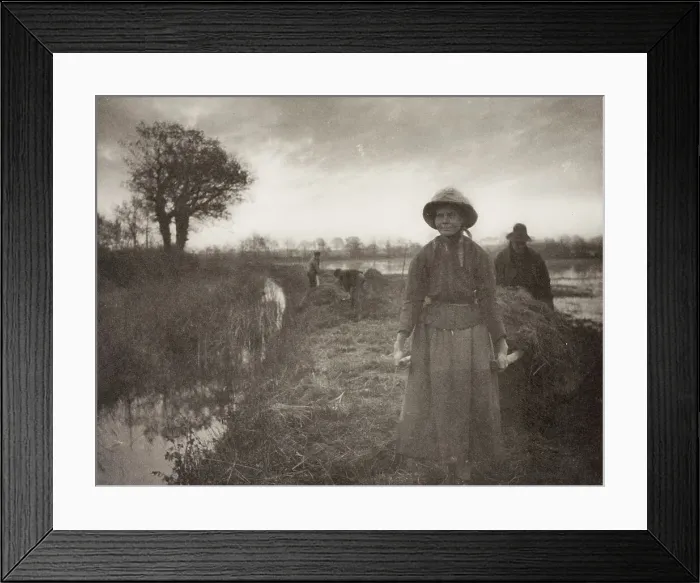 Framed Print : Poling the Marsh Hay, 1886. Creator: Peter Henry Emerson Framed Print : Poling the Marsh Hay, 1886. Creator: Peter Henry Emerson