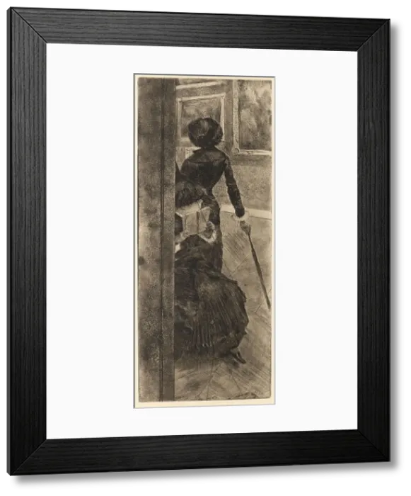 Framed Print : Au Louvre: la peinture (Mary Cassatt), ca 1879. Creator: Degas, Edgar (1834-1917) Framed Print : Au Louvre: la peinture (Mary Cassatt), ca 1879. Creator: Degas, Edgar (1834-1917)