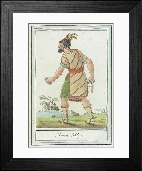 Framed Print : Costumes de Différents Pays, Homme Patagon, c1797. Creators: Jacques Grasset de Saint-Sauveur, LF Labrousse Framed Print : Costumes de Différents Pays, Homme Patagon, c1797. Creators: Jacques Grasset de Saint-Sauveur, LF Labrousse