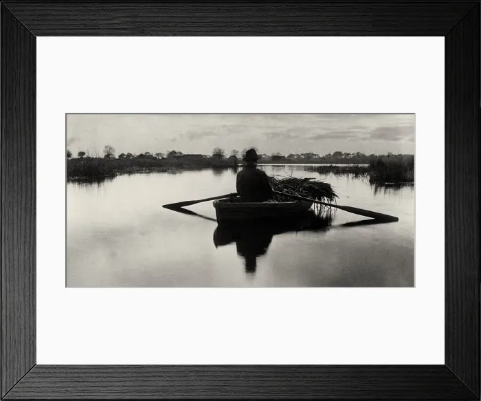 Framed Print : Rowing Home the Schoof-Stuff, 1886. Creator: Peter Henry Emerson Framed Print : Rowing Home the Schoof-Stuff, 1886. Creator: Peter Henry Emerson