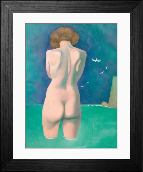Framed Print : Baigneuse aux mouettes, 1919. Creator: Vallotton, Felix Edouard (1865-1925) Framed Print : Baigneuse aux mouettes, 1919. Creator: Vallotton, Felix Edouard (1865-1925)