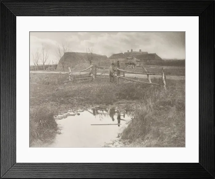 Framed Print : A Marsh Farm, 1886. Creator: Peter Henry Emerson Framed Print : A Marsh Farm, 1886. Creator: Peter Henry Emerson