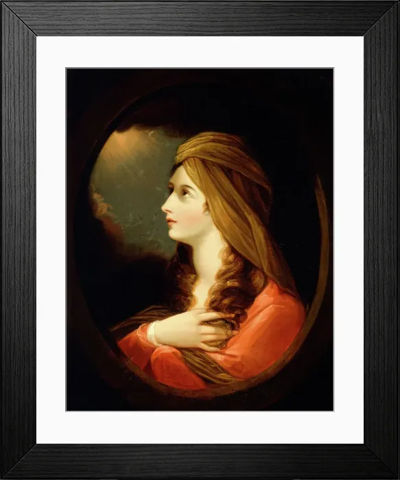 Framed Print : Portrait of a Lady, late 18th century. Creator: Benjamin West Framed Print : Portrait of a Lady, late 18th century. Creator: Benjamin West