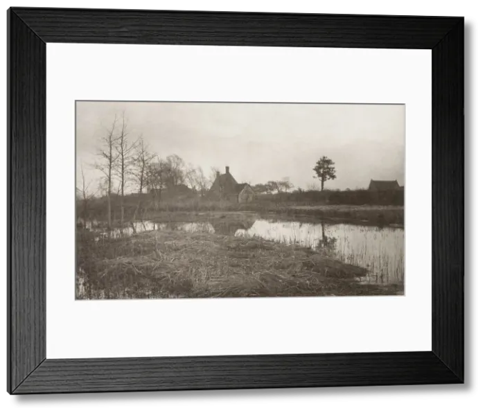 Framed Print : Evening, 1886. Creator: Peter Henry Emerson Framed Print : Evening, 1886. Creator: Peter Henry Emerson