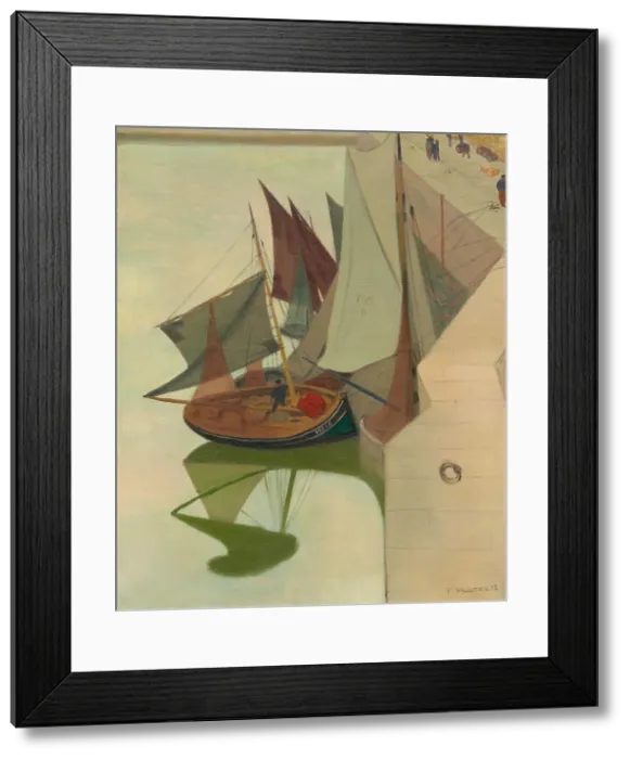 Framed Print : Bateaux à quai, Honfleur, 1913. Creator: Vallotton, Felix Edouard (1865-1925) Framed Print : Bateaux à quai, Honfleur, 1913. Creator: Vallotton, Felix Edouard (1865-1925)