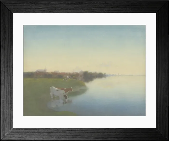 Framed Print : Bank of the IJssel near Hattem, 1867-1919. Creator: Jan Voerman I Framed Print : Bank of the IJssel near Hattem, 1867-1919. Creator: Jan Voerman I