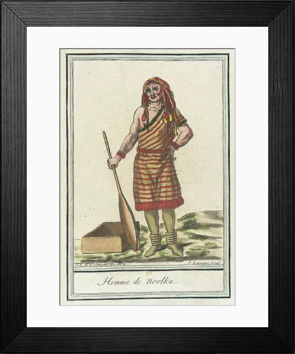Framed Print : Costumes de Différents Pays, Homme de Nootka, c1797. Creators: Jacques Grasset de Saint-Sauveur, LF Labrousse Framed Print : Costumes de Différents Pays, Homme de Nootka, c1797. Creators: Jacques Grasset de Saint-Sauveur, LF Labrousse