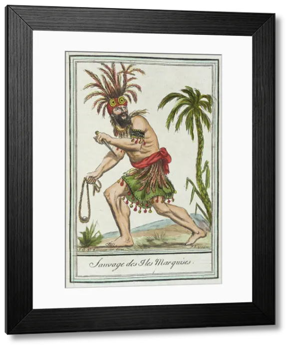 Framed Print : Costumes de Différents Pays, Sauvage des I les Marquises, c1797. Creators: Jacques Grasset de Saint-Sauveur, LF Labrousse Framed Print : Costumes de Différents Pays, Sauvage des I les Marquises, c1797. Creators: Jacques Grasset de Saint-Sauveur, LF Labrousse