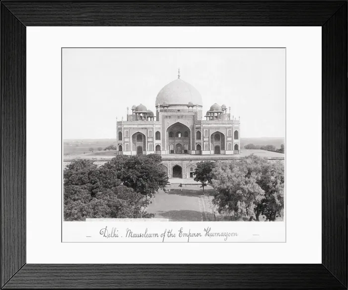 Framed Print : Delhi, Mausoleum of the Emperor Humayoon, Late 1860s. Creator: Samuel Bourne Framed Print : Delhi, Mausoleum of the Emperor Humayoon, Late 1860s. Creator: Samuel Bourne