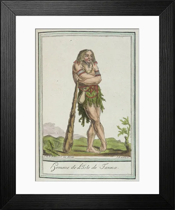 Framed Print : Costumes de Différents Pays, Homme de l'Isle de Tanna, c1797. Creators: Jacques Grasset de Saint-Sauveur, LF Labrousse Framed Print : Costumes de Différents Pays, Homme de l'Isle de Tanna, c1797. Creators: Jacques Grasset de Saint-Sauveur, LF Labrousse
