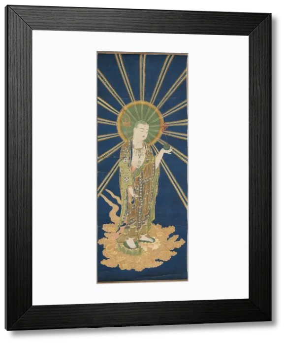 Framed Print : Bodhisattva Ksitigarbha, 18th century. Creator: Anonymous Framed Print : Bodhisattva Ksitigarbha, 18th century. Creator: Anonymous
