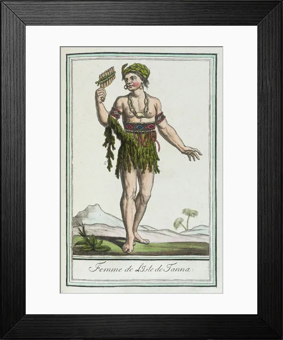 Framed Print : Costumes de Différents Pays, Femme de l'Isle de Tanna, c1797. Creators: Jacques Grasset de Saint-Sauveur, LF Labrousse Framed Print : Costumes de Différents Pays, Femme de l'Isle de Tanna, c1797. Creators: Jacques Grasset de Saint-Sauveur, LF Labrousse