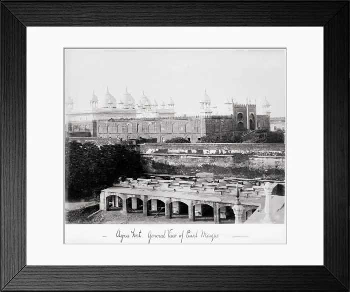 Framed Print : Agra Fort, Genral View of Pearl Mosque, Late 1860s. Creator: Samuel Bourne Framed Print : Agra Fort, Genral View of Pearl Mosque, Late 1860s. Creator: Samuel Bourne