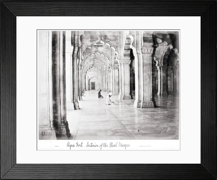 Framed Print : Agra Fort, Interior of the Pearl Mosque, Late 1860s. Creator: Samuel Bourne Framed Print : Agra Fort, Interior of the Pearl Mosque, Late 1860s. Creator: Samuel Bourne