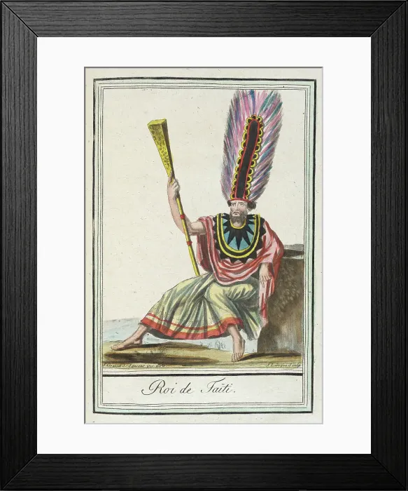 Framed Print : Costumes de Différents Pays, Roi de Taïti, c1797. Creators: Jacques Grasset de Saint-Sauveur, LF Labrousse Framed Print : Costumes de Différents Pays, Roi de Taïti, c1797. Creators: Jacques Grasset de Saint-Sauveur, LF Labrousse