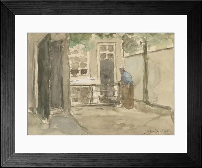 Framed Print : View of a courtyard from the artist's studio in Kazernestraat in The Hague, 1834-1903. Creator: Jan Hendrik Weissenbruch Framed Print : View of a courtyard from the artist's studio in Kazernestraat in The Hague, 1834-1903. Creator: Jan Hendrik Weissenbruch