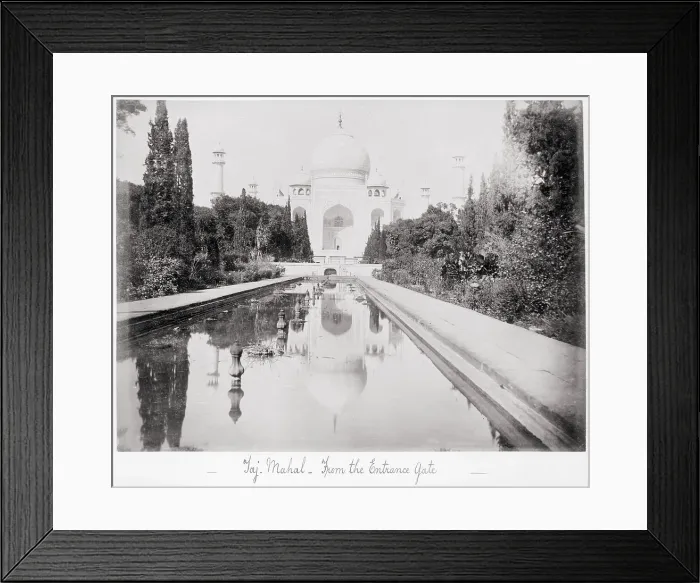 Framed Print : Taj Mahal, from the Entrance Gate, Late 1860s. Creator: Samuel Bourne Framed Print : Taj Mahal, from the Entrance Gate, Late 1860s. Creator: Samuel Bourne