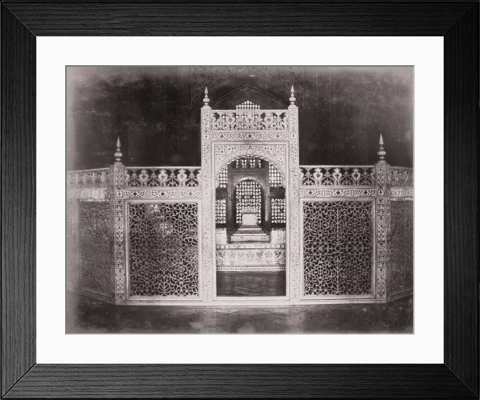Framed Print : Taj Mahal, Screen round Tomb, Late 1860s. Creator: Samuel Bourne Framed Print : Taj Mahal, Screen round Tomb, Late 1860s. Creator: Samuel Bourne