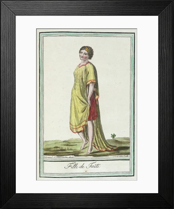 Framed Print : Costumes de Différents Pays, Fille de Taïti, c1797. Creators: Jacques Grasset de Saint-Sauveur, LF Labrousse Framed Print : Costumes de Différents Pays, Fille de Taïti, c1797. Creators: Jacques Grasset de Saint-Sauveur, LF Labrousse