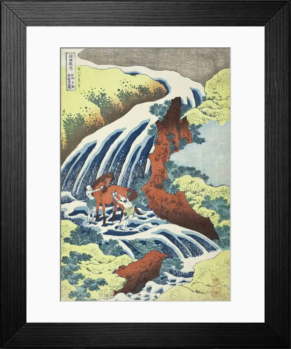 Framed Print : The Yoshitsune Horse-Washing Falls at Yoshino, Izumi Province, between circa 1833 and circa 1834. Creator: Hokusai Framed Print : The Yoshitsune Horse-Washing Falls at Yoshino, Izumi Province, between circa 1833 and circa 1834. Creator: Hokusai