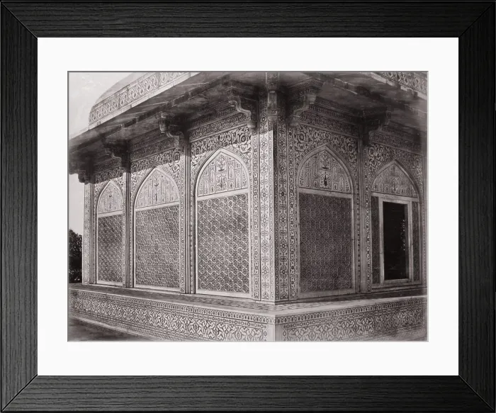 Framed Print : Agra, Marble Screen round Mausolem of Etmad Dowlat, Late 1860s. Creator: Samuel Bourne Framed Print : Agra, Marble Screen round Mausolem of Etmad Dowlat, Late 1860s. Creator: Samuel Bourne
