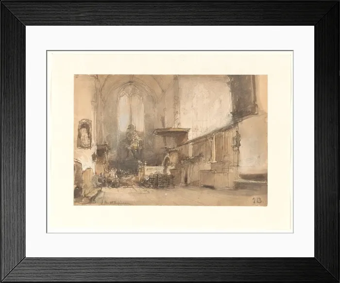 Framed Print : Interior of the church in Oosthuizen, 1827-1891. Creator: Johannes Bosboom Framed Print : Interior of the church in Oosthuizen, 1827-1891. Creator: Johannes Bosboom