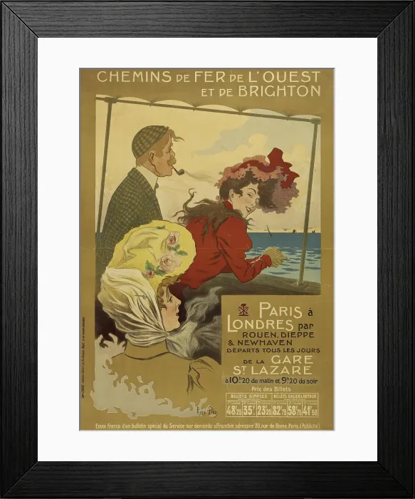 Framed Print : Chemins de fer de l'Ouest et de Brighton, 1905. Creator: Péan, René Louis (1875-1945) Framed Print : Chemins de fer de l'Ouest et de Brighton, 1905. Creator: Péan, René Louis (1875-1945)