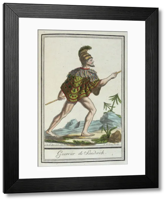 Framed Print : Costumes de Différents Pays, Guerrier de Sandwich, c1797. Creators: Jacques Grasset de Saint-Sauveur, LF Labrousse Framed Print : Costumes de Différents Pays, Guerrier de Sandwich, c1797. Creators: Jacques Grasset de Saint-Sauveur, LF Labrousse