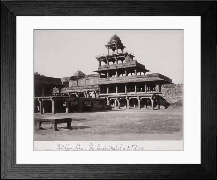 Framed Print : Futtehpore Sikri-The Panch-Mahal or 5 Palaces, Late 1860s. Creator: Samuel Bourne Framed Print : Futtehpore Sikri-The Panch-Mahal or 5 Palaces, Late 1860s. Creator: Samuel Bourne