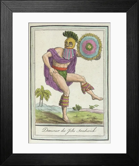 Framed Print : Costumes de Différents Pays, Danseur des Ysles Sandwich, c1797. Creators: Jacques Grasset de Saint-Sauveur, LF Labrousse Framed Print : Costumes de Différents Pays, Danseur des Ysles Sandwich, c1797. Creators: Jacques Grasset de Saint-Sauveur, LF Labrousse