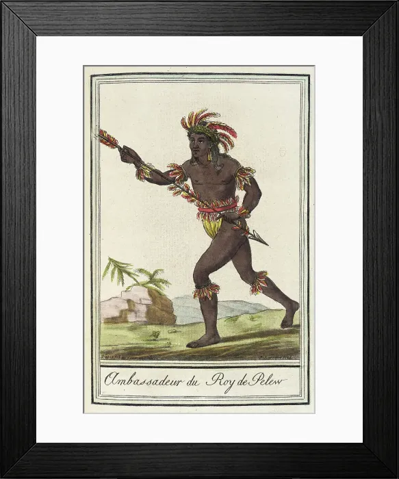 Framed Print : Costumes de Différents Pays, Ambassadeur du Roy de Pelew, c1797. Creators: Jacques Grasset de Saint-Sauveur, LF Labrousse Framed Print : Costumes de Différents Pays, Ambassadeur du Roy de Pelew, c1797. Creators: Jacques Grasset de Saint-Sauveur, LF Labrousse