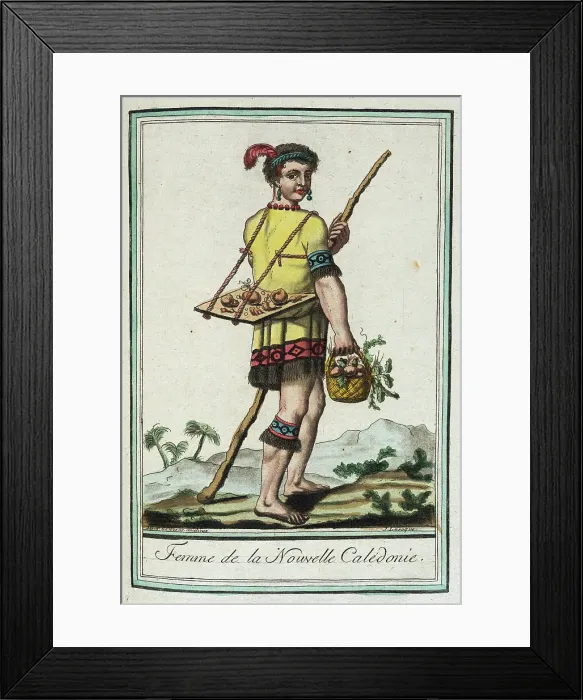 Framed Print : Costumes de Différents Pays, Femme de la Nouvelle Calédonie, c1797. Creators: Jacques Grasset de Saint-Sauveur, LF Labrousse Framed Print : Costumes de Différents Pays, Femme de la Nouvelle Calédonie, c1797. Creators: Jacques Grasset de Saint-Sauveur, LF Labrousse