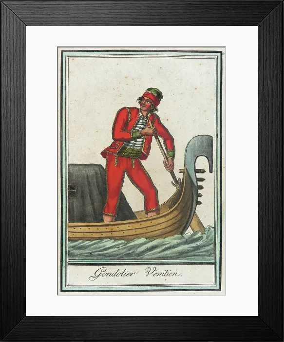 Framed Print : Costumes de Différent Pays, Gondolier Venitien, c1797. Creators: Jacques Grasset de Saint-Sauveur, LF Labrousse Framed Print : Costumes de Différent Pays, Gondolier Venitien, c1797. Creators: Jacques Grasset de Saint-Sauveur, LF Labrousse