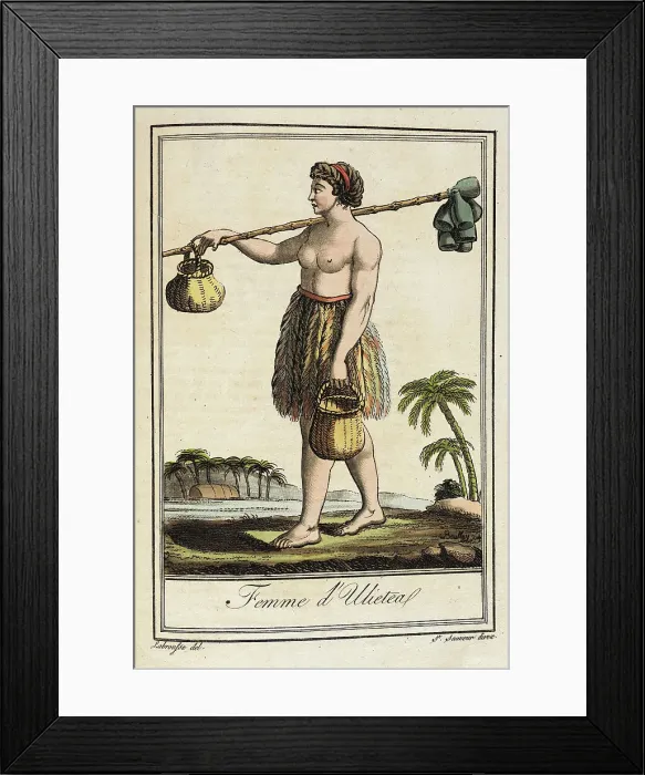 Framed Print : Costumes de Différents Pays, Femme d'Ulieteal, c1797. Creators: Jacques Grasset de Saint-Sauveur, LF Labrousse Framed Print : Costumes de Différents Pays, Femme d'Ulieteal, c1797. Creators: Jacques Grasset de Saint-Sauveur, LF Labrousse