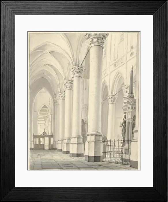 Framed Print : View in the Nieuwe Kerk in Delft, 1819. Creator: Johannes Jelgerhuis Framed Print : View in the Nieuwe Kerk in Delft, 1819. Creator: Johannes Jelgerhuis