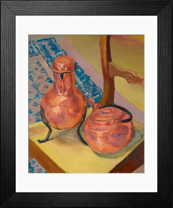 Framed Print : Copper still life on a chair, 1932. Creator: Giacometti, Giovanni (1868-1933) Framed Print : Copper still life on a chair, 1932. Creator: Giacometti, Giovanni (1868-1933)