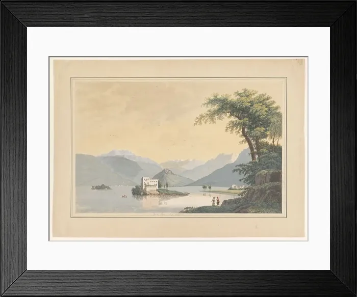 Framed Print : View of the Isola Madre in the Lago Maggiore, 1828. Creator: Johannes Josephus Aarts Framed Print : View of the Isola Madre in the Lago Maggiore, 1828. Creator: Johannes Josephus Aarts