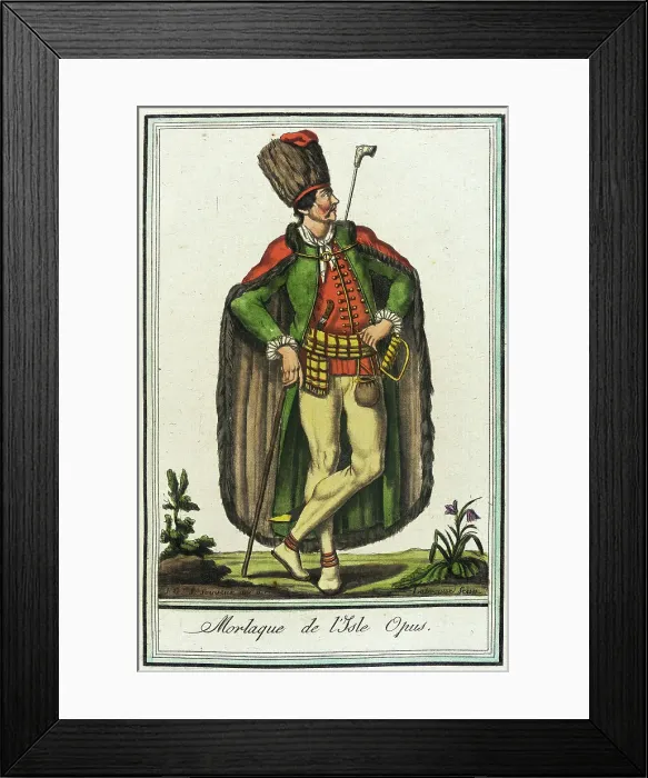 Framed Print : Costumes de Différents Pays, Morlaque de l'Isle Opus, c1797. Creators: Jacques Grasset de Saint-Sauveur, LF Labrousse Framed Print : Costumes de Différents Pays, Morlaque de l'Isle Opus, c1797. Creators: Jacques Grasset de Saint-Sauveur, LF Labrousse