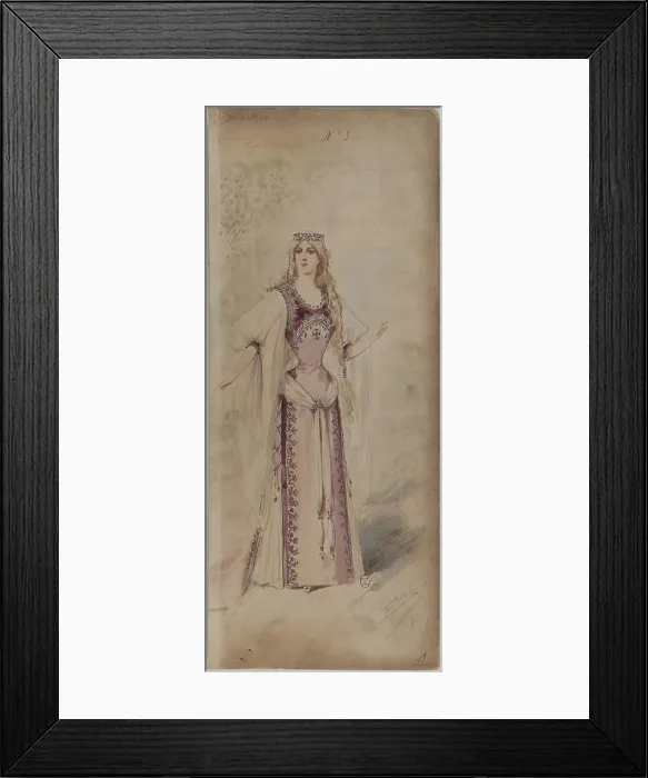 Framed Print : Costume design for Ella Russell als Elisabeth in the Opera Tannhäuser by Richard Wagner, 1890s. Creator: Edel (Colorno), Alfredo (1856-1912). Costume design for Ella Russell als Elisabeth in the Opera Tannhäuser by Richard Framed Print : Costume design for Ella Russell als Elisabeth in the Opera Tannhäuser by Richard Wagner, 1890s. Creator: Edel (Colorno), Alfredo (1856-1912). Costume design for Ella Russell als Elisabeth in the Opera Tannhäuser by Richard
