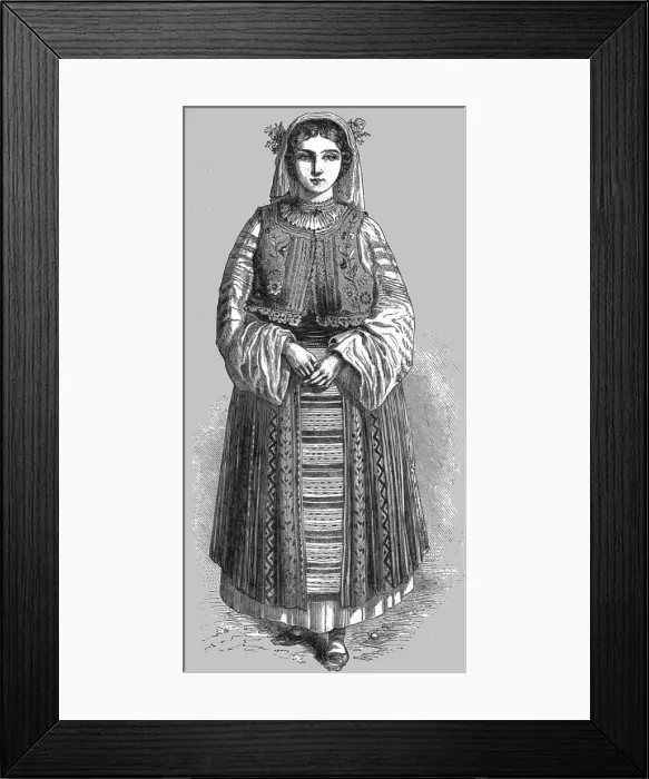 Framed Print : Wallachian Peasant-Girl; A Visit to the Danubian Principalities, 1875. Creator: Unknown Framed Print : Wallachian Peasant-Girl; A Visit to the Danubian Principalities, 1875. Creator: Unknown