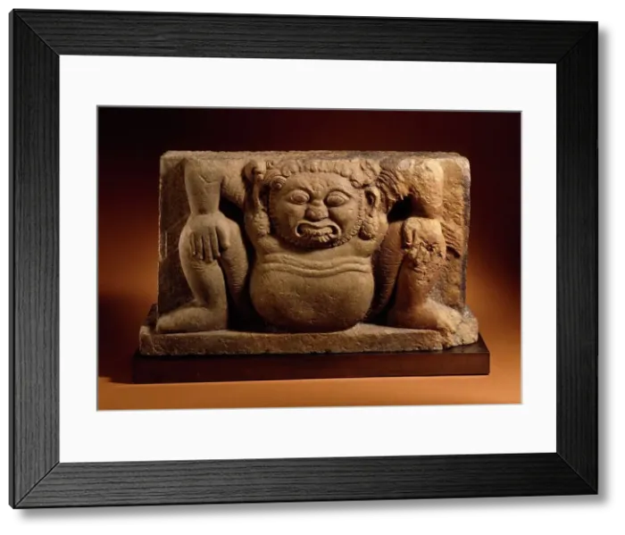 Framed Print : Architectural Support with Squatting Dwarf, 11th century. Creator: Unknown Framed Print : Architectural Support with Squatting Dwarf, 11th century. Creator: Unknown