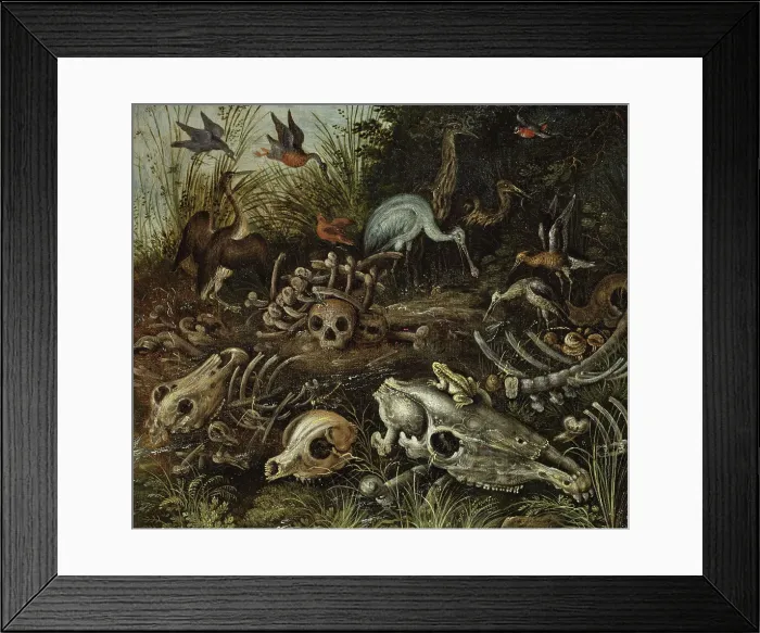 Framed Print : Memento mori, between 1600 and 1609. Creator: Roelandt Savery Framed Print : Memento mori, between 1600 and 1609. Creator: Roelandt Savery