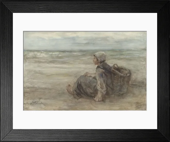 Framed Print : Fisher-girl on the beach, 1903. Creator: Jozef Israels Framed Print : Fisher-girl on the beach, 1903. Creator: Jozef Israels