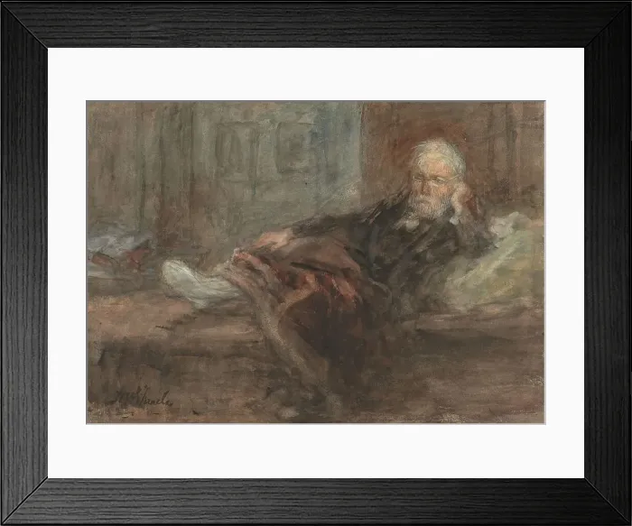 Framed Print : Self -portrait with damaged foot, c. 1898. Creator: Jozef Israels Framed Print : Self -portrait with damaged foot, c. 1898. Creator: Jozef Israels