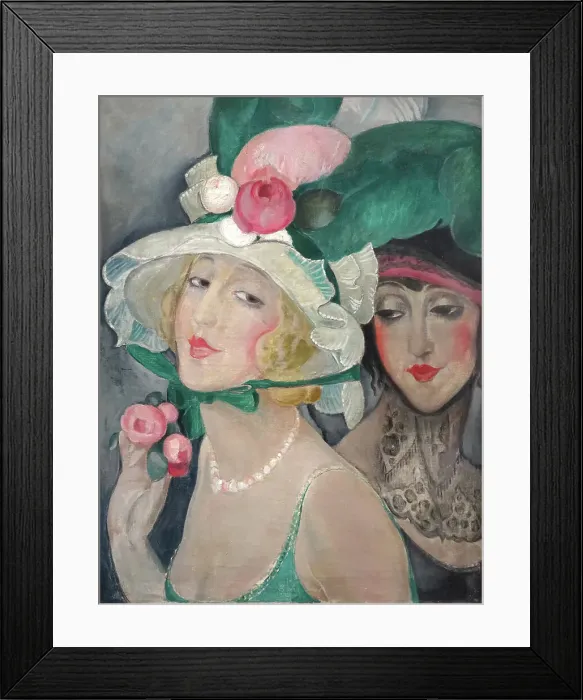 Framed Print : Deux cocottes avec des chapeaux, 1920. Creator: Wegener, Gerda (1886-1940) Framed Print : Deux cocottes avec des chapeaux, 1920. Creator: Wegener, Gerda (1886-1940)
